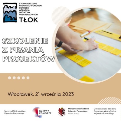 Bezpłatne szkolenie z pisania projektów we Włocławku w ramach marszałkowskiego bloku szkoleniowo-doradczego.